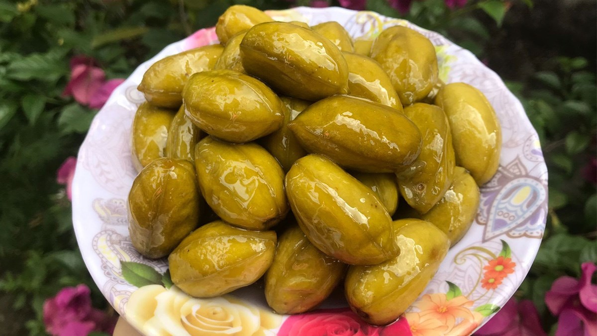cách làm cà na ngâm đường