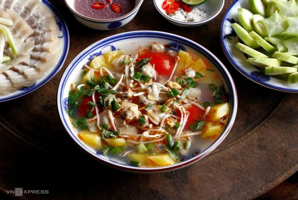 cách nấu canh ngao chua